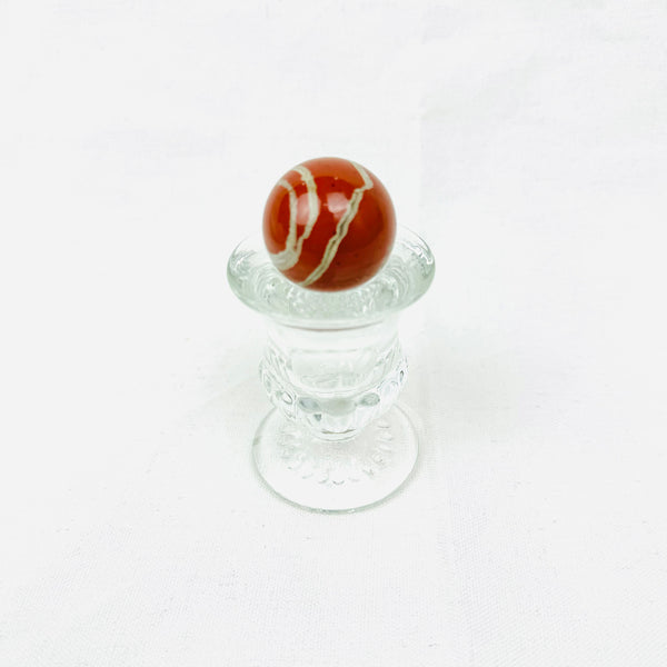 RED JASPER CRYSTAL ENERGY SPHERE  WITH BASE