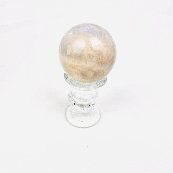SUNSTONE MOONSTONE CRYSTAL ENERGY SPHERE WITH BASE