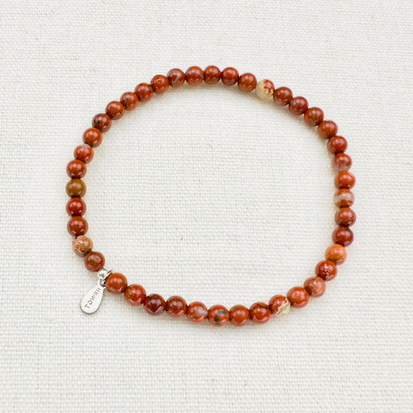 NATURAL RED FLOWER JASPER ENERGY BRACELET
