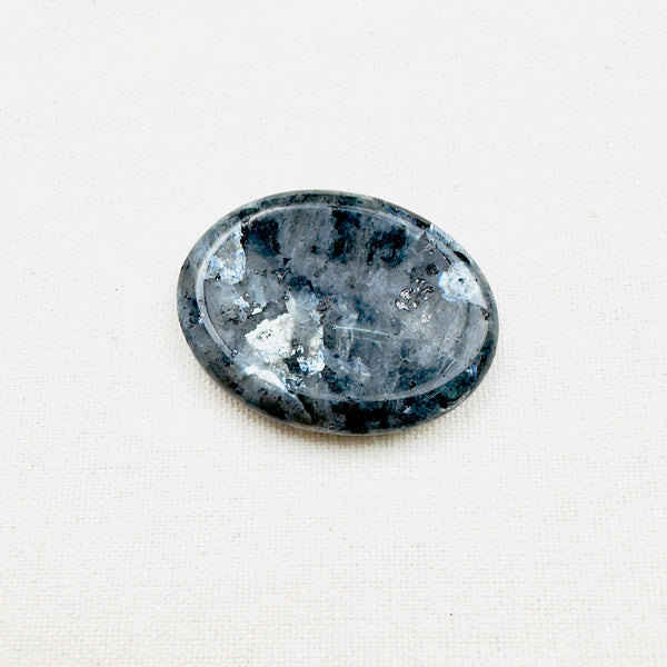 BLACK LABRADORITE WORRY STONE