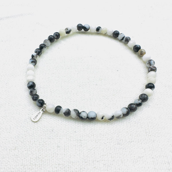 BLACK/WHITE ZEBRA JASPER ENERGY BRACELET
