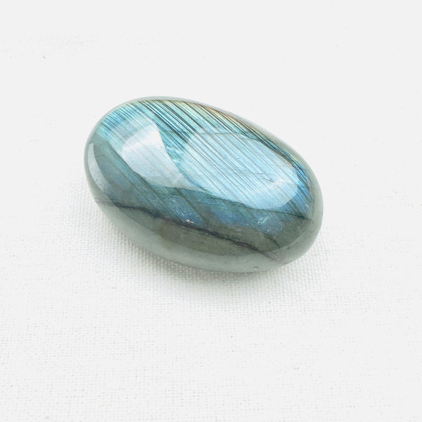 LABRADORITE BLUE FLAME PALM STONE