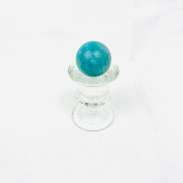 AMAZONITE CRYSTAL ENERGY SPHERE WITH BASE